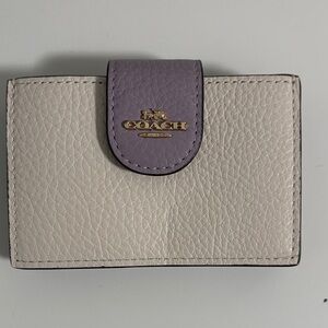 Coach Lavender and Cream Card Holder